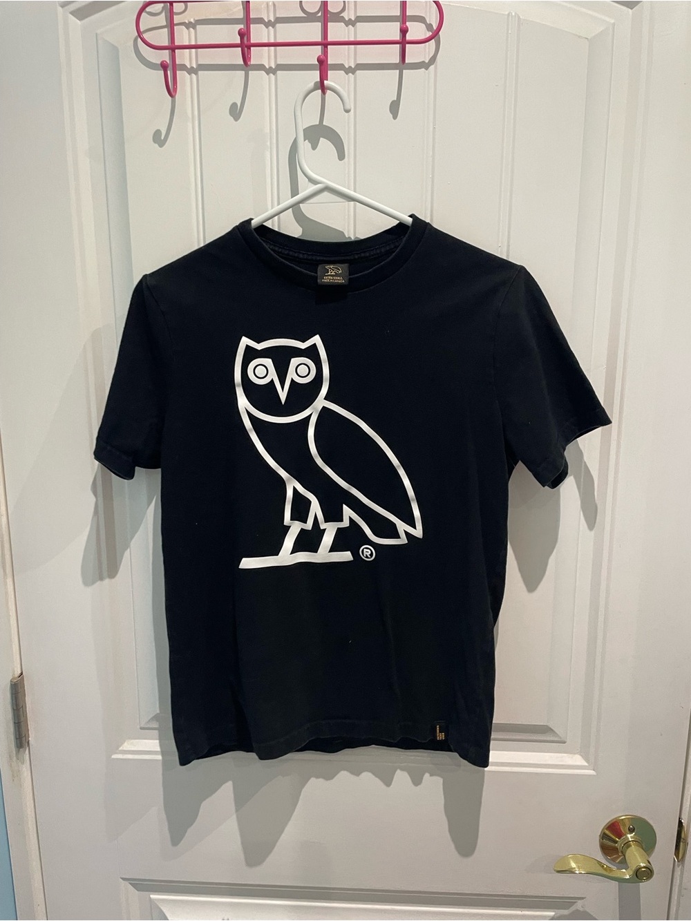 OVO Black Tee with White Owl Logo